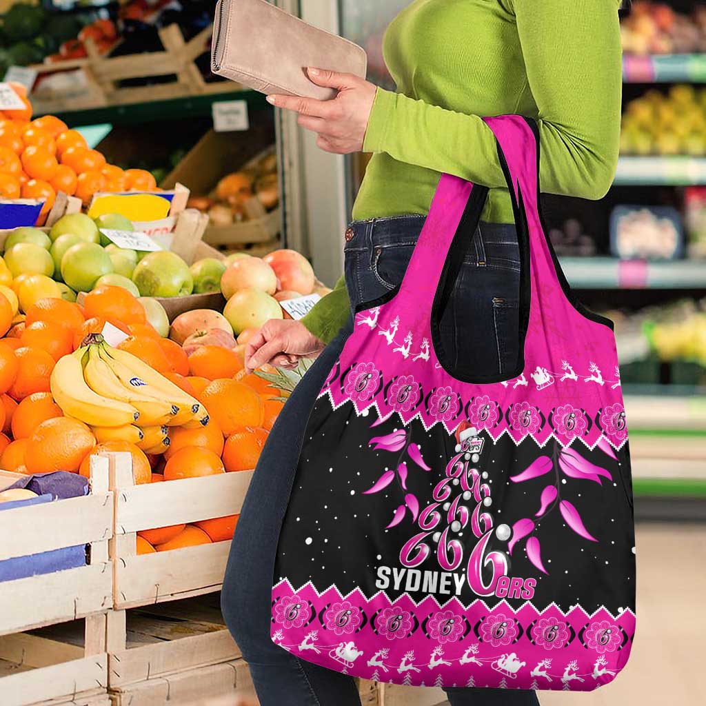 Sydney Sixers Cricket Christmas Grocery Bag Merry Xmas Indigenous Art