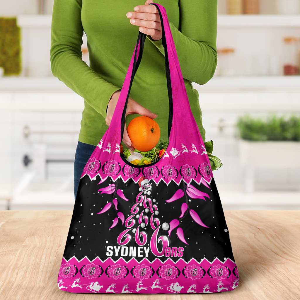 Sydney Sixers Cricket Christmas Grocery Bag Merry Xmas Indigenous Art