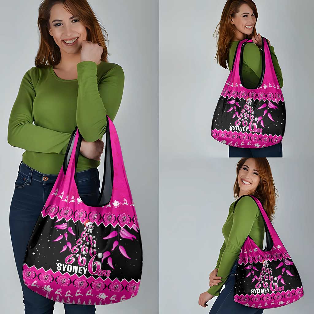 Sydney Sixers Cricket Christmas Grocery Bag Merry Xmas Indigenous Art