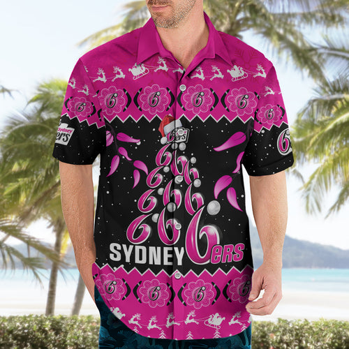 sydney-sixers-cricket-christmas-hawaiian-shirt-merry-xmas-2023-indigenous-art
