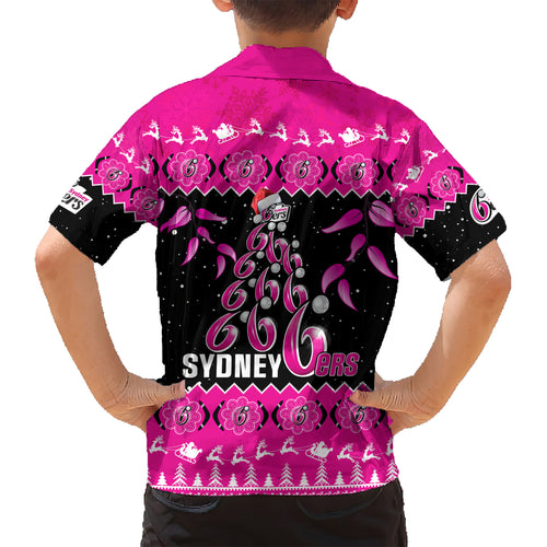 sydney-sixers-cricket-christmas-hawaiian-shirt-merry-xmas-2023-indigenous-art