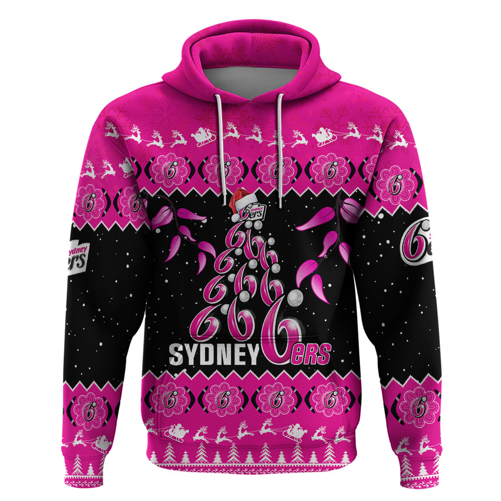 sydney-sixers-cricket-christmas-hoodie-merry-xmas-2023-indigenous-art