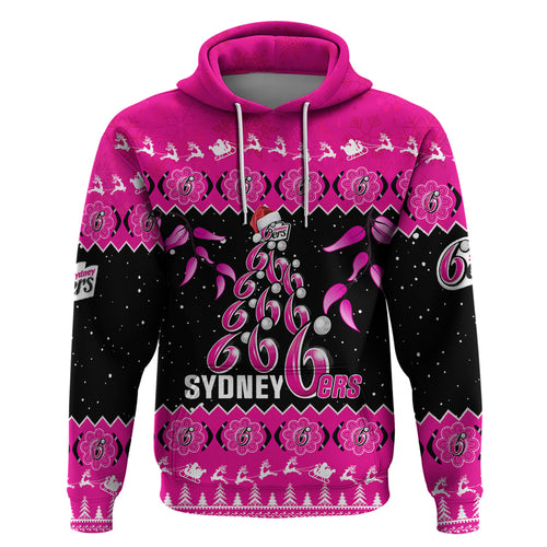 sydney-sixers-cricket-christmas-hoodie-merry-xmas-2023-indigenous-art
