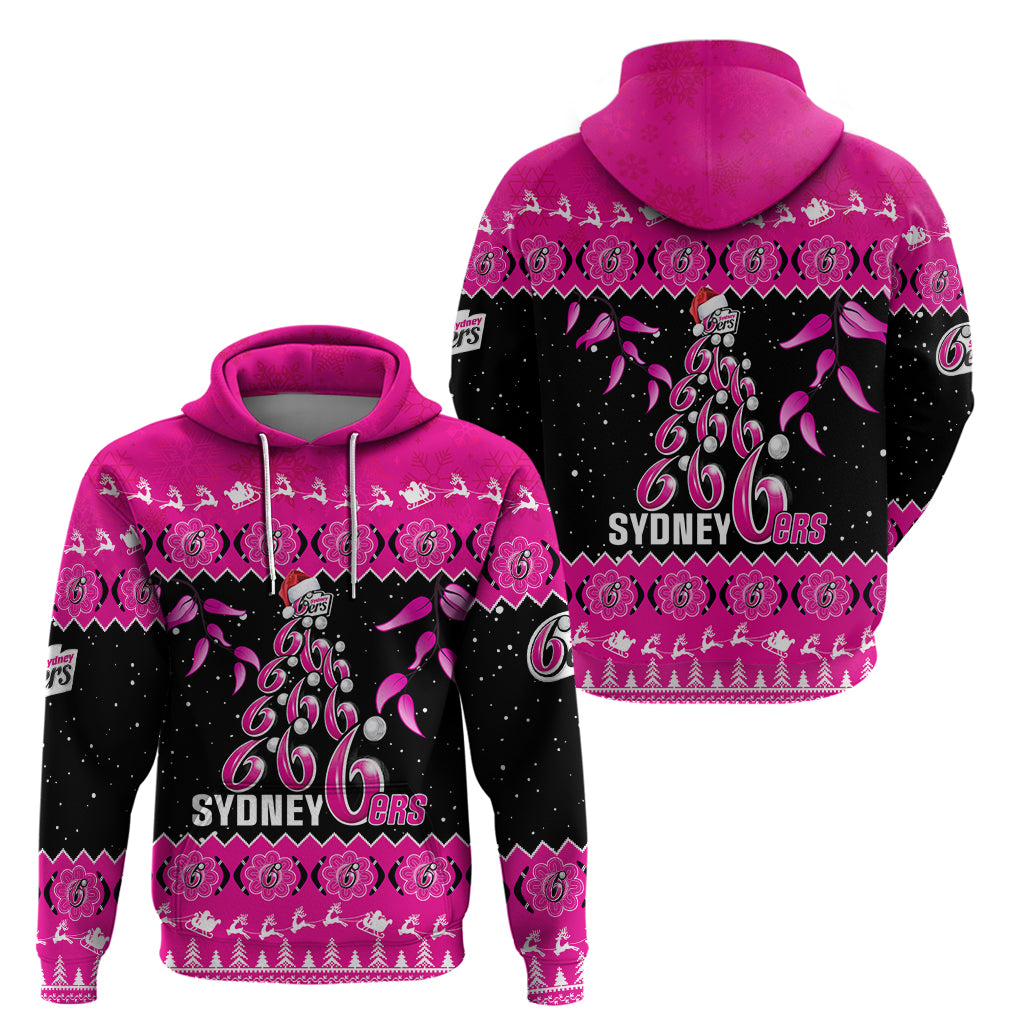 sydney-sixers-cricket-christmas-hoodie-merry-xmas-2023-indigenous-art