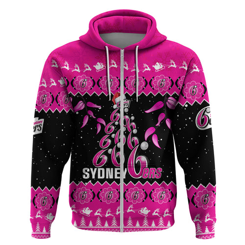 sydney-sixers-cricket-christmas-hoodie-merry-xmas-2023-indigenous-art