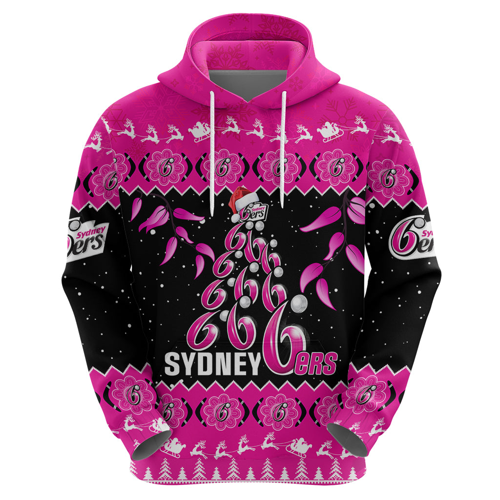 sydney-sixers-cricket-christmas-hoodie-merry-xmas-2023-indigenous-art