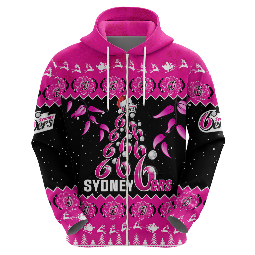 sydney-sixers-cricket-christmas-hoodie-merry-xmas-2023-indigenous-art