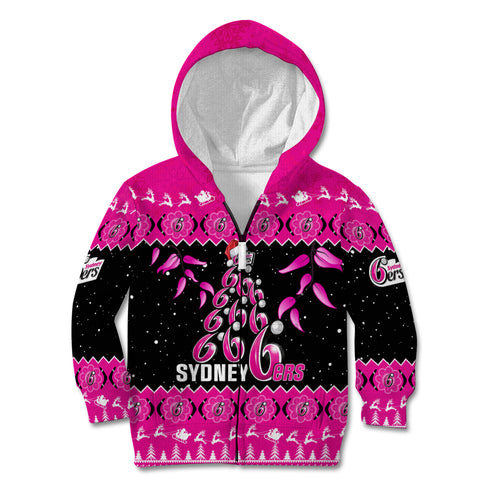 sydney-sixers-cricket-christmas-kid-hoodie-merry-xmas-2023-indigenous-art