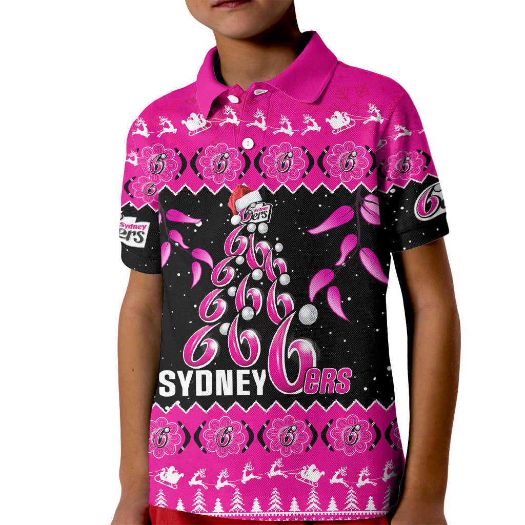 sydney-sixers-cricket-christmas-kid-polo-shirt-merry-xmas-2023-indigenous-art