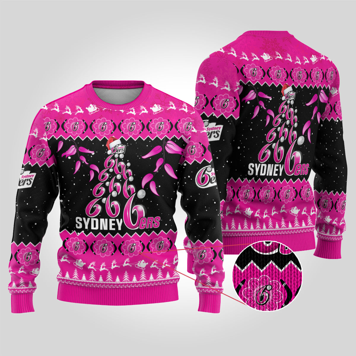 sydney-sixers-cricket-christmas-ugly-christmas-sweater-merry-xmas-2023-indigenous-art