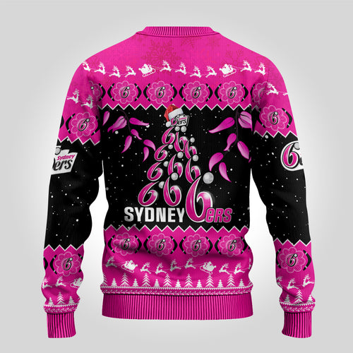 sydney-sixers-cricket-christmas-ugly-christmas-sweater-merry-xmas-2023-indigenous-art