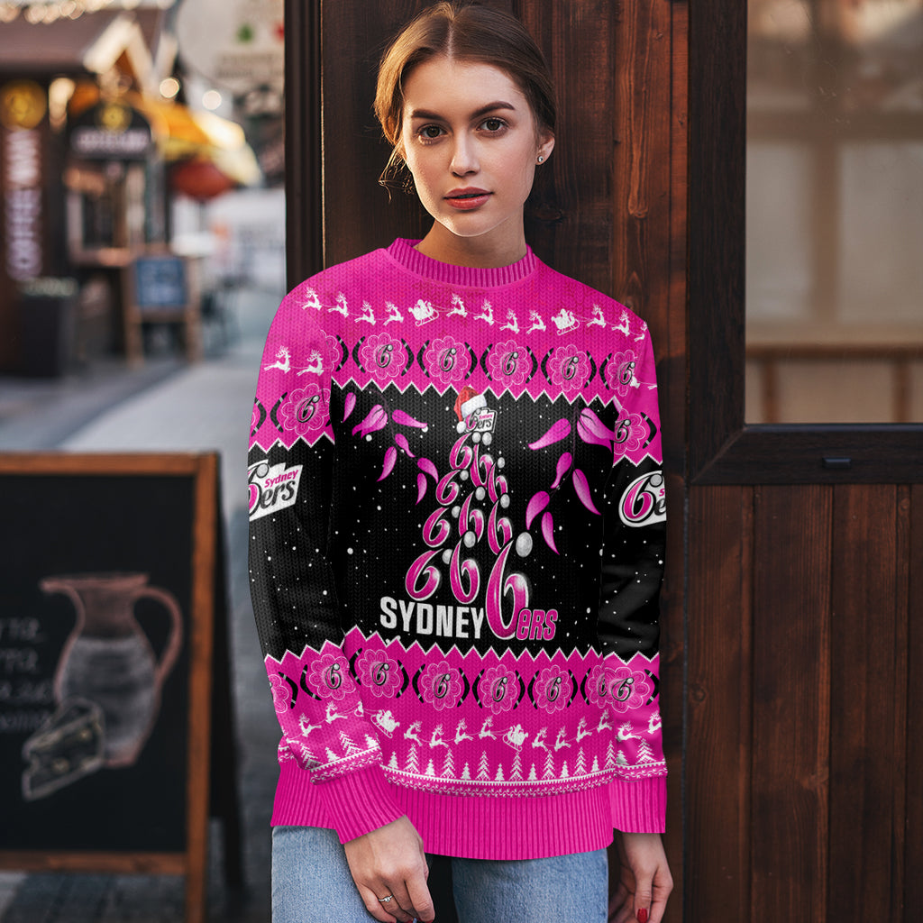 sydney-sixers-cricket-christmas-ugly-christmas-sweater-merry-xmas-2023-indigenous-art