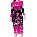 sydney-sixers-cricket-christmas-long-sleeve-bodycon-dress-merry-xmas-2023-indigenous-art