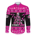 sydney-sixers-cricket-christmas-long-sleeve-button-shirt-merry-xmas-2023-indigenous-art