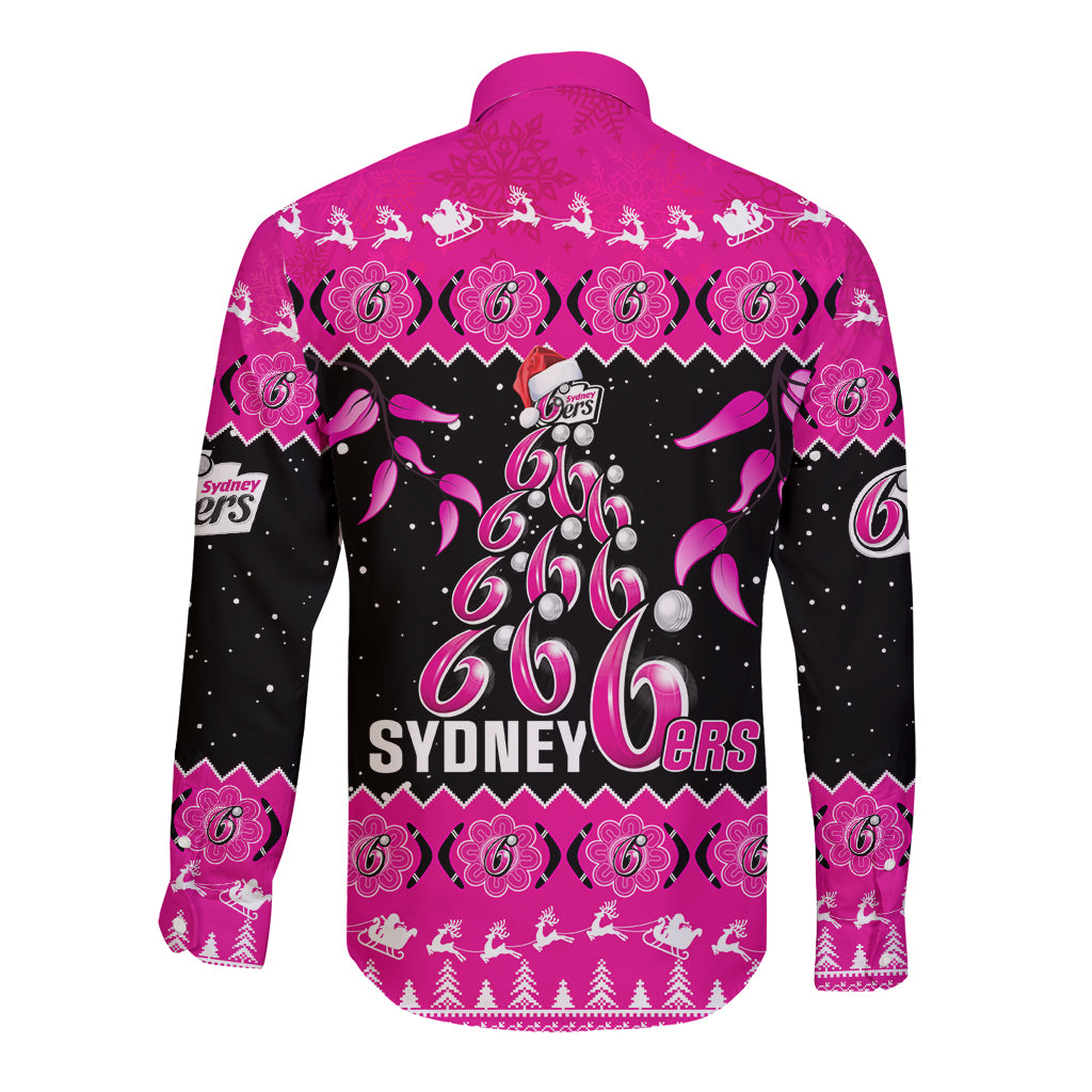sydney-sixers-cricket-christmas-long-sleeve-button-shirt-merry-xmas-2023-indigenous-art