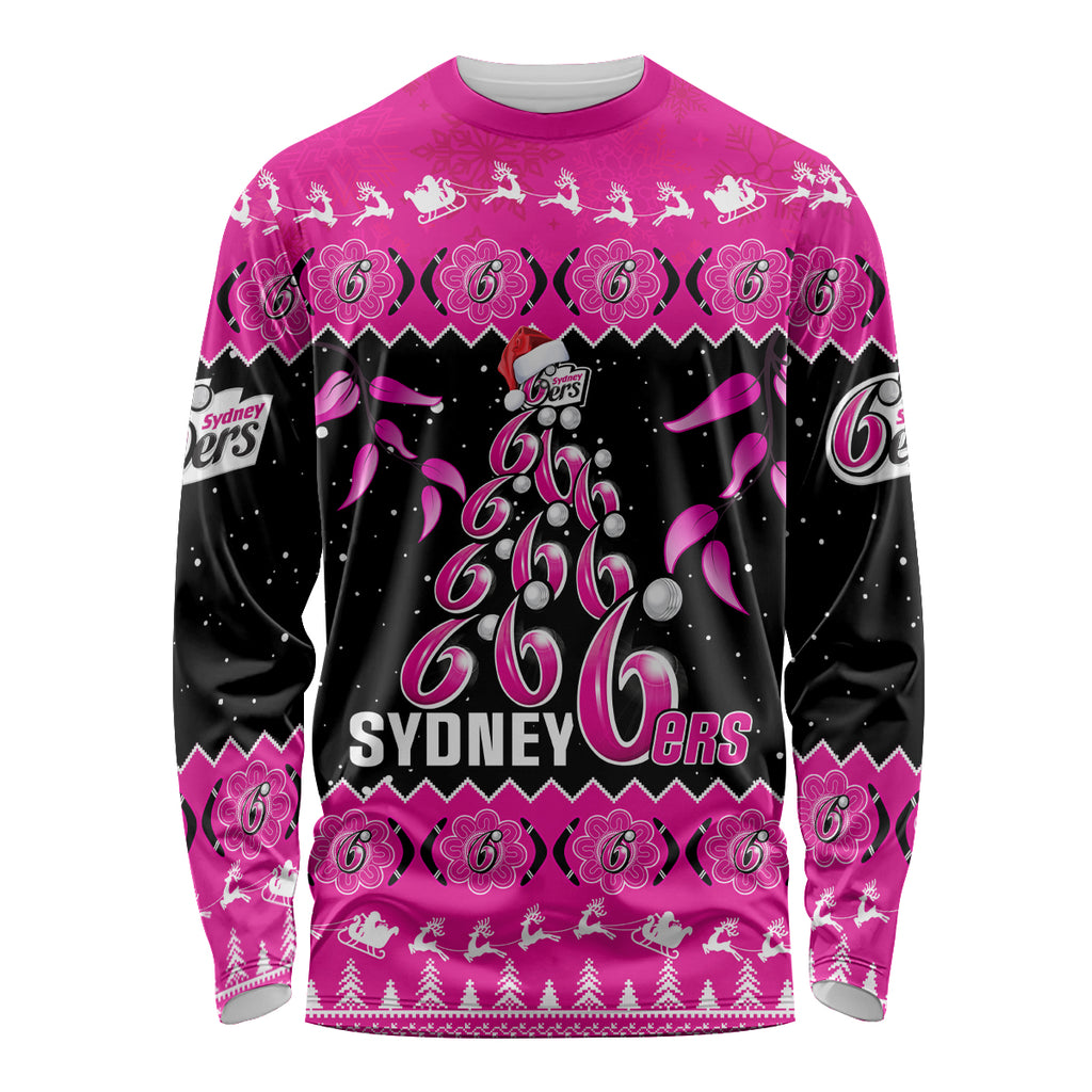 sydney-sixers-cricket-christmas-long-sleeve-shirt-merry-xmas-2023-indigenous-art