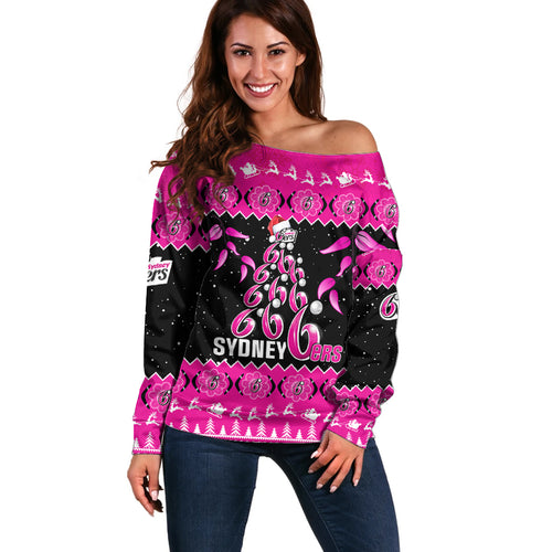 sydney-sixers-cricket-christmas-off-shoulder-sweater-merry-xmas-2023-indigenous-art