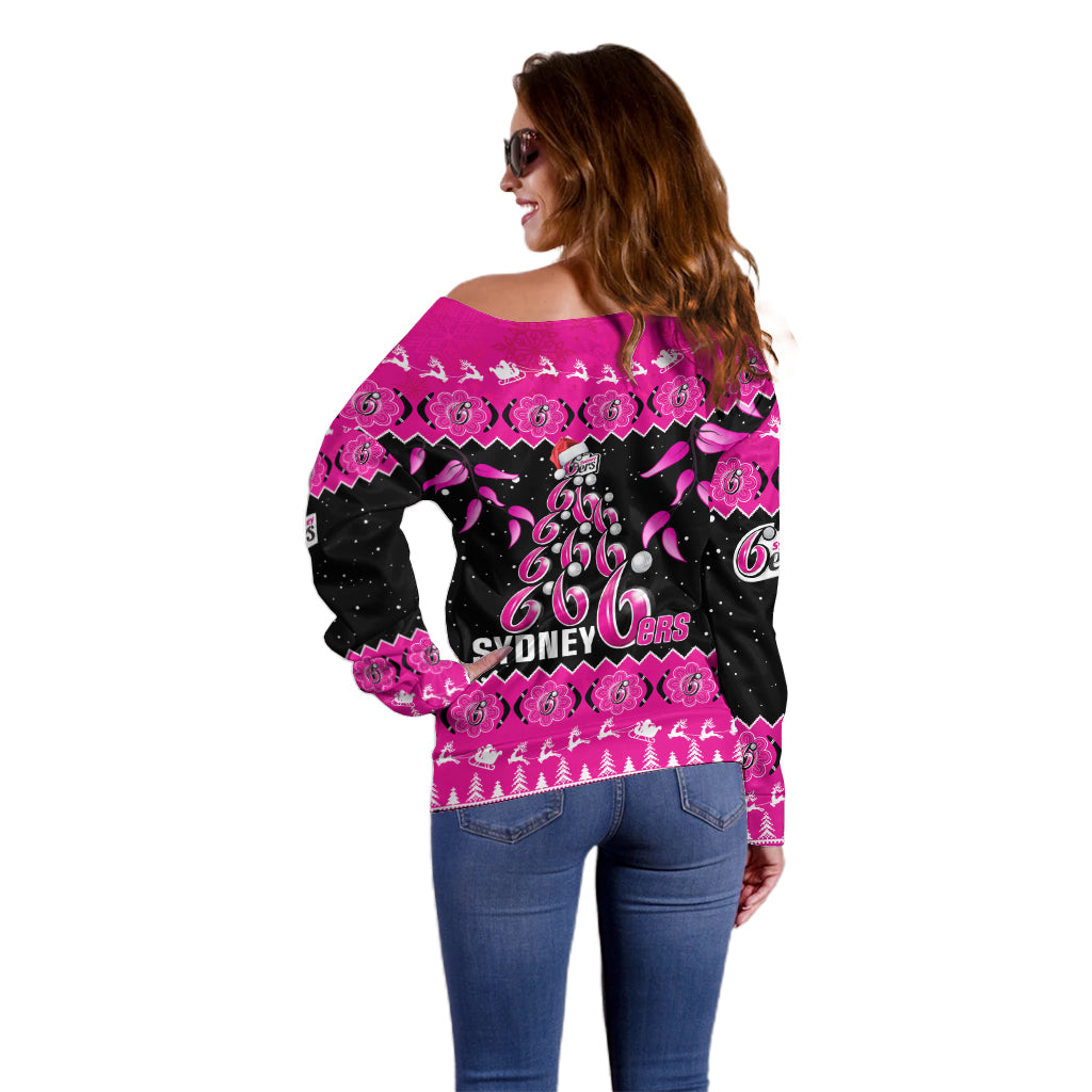 sydney-sixers-cricket-christmas-off-shoulder-sweater-merry-xmas-2023-indigenous-art