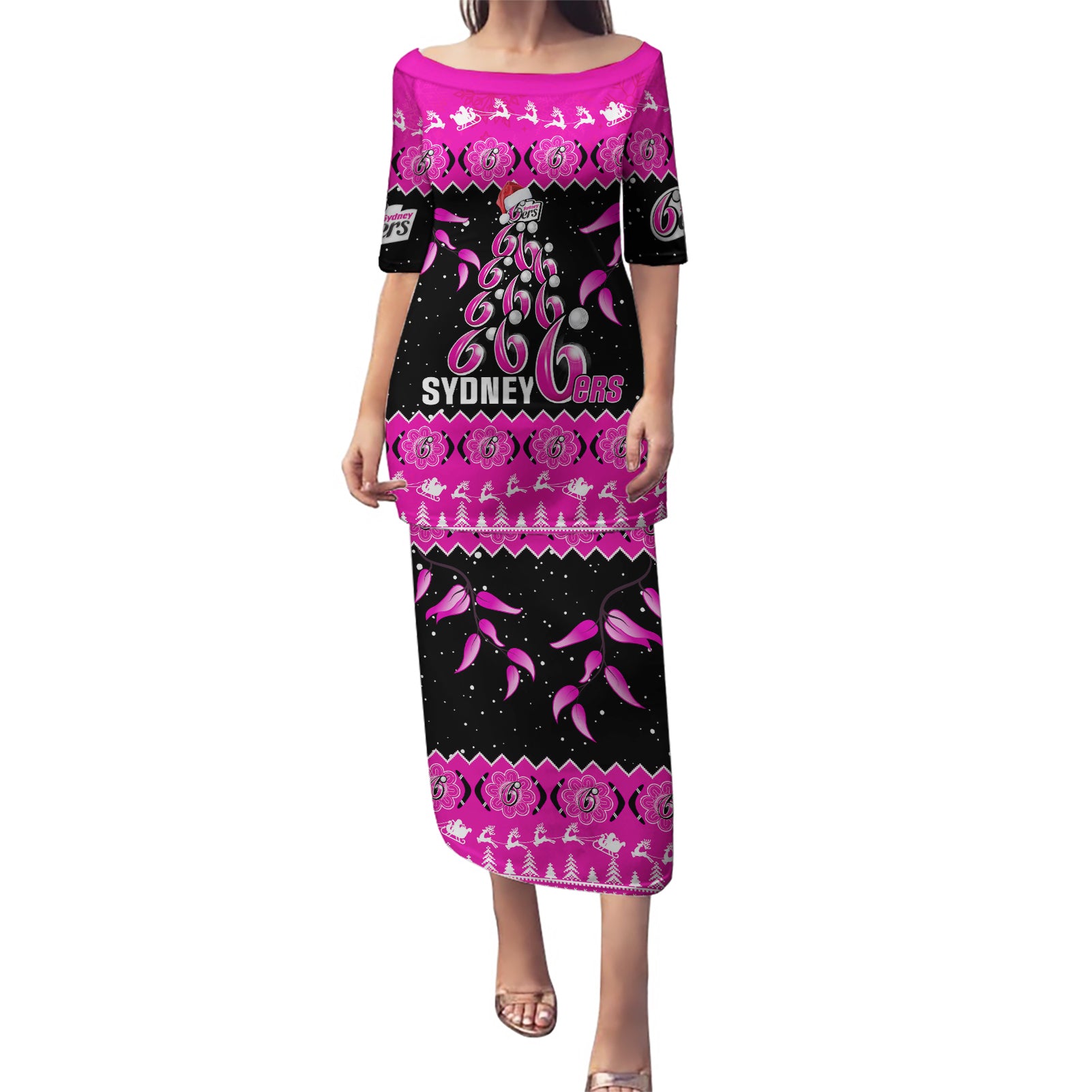 sydney-sixers-cricket-christmas-puletasi-merry-xmas-2023-indigenous-art
