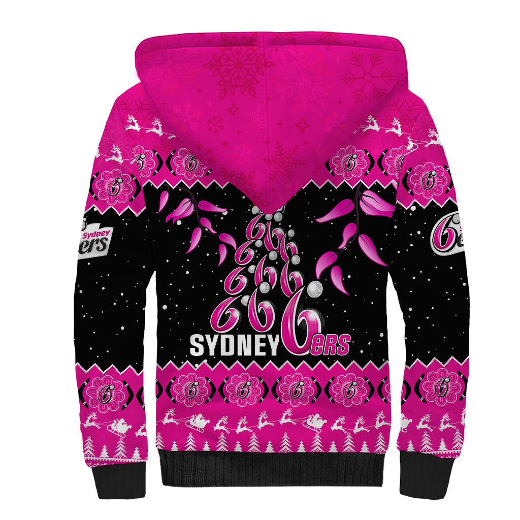 sydney-sixers-cricket-christmas-sherpa-hoodie-merry-xmas-2023-indigenous-art