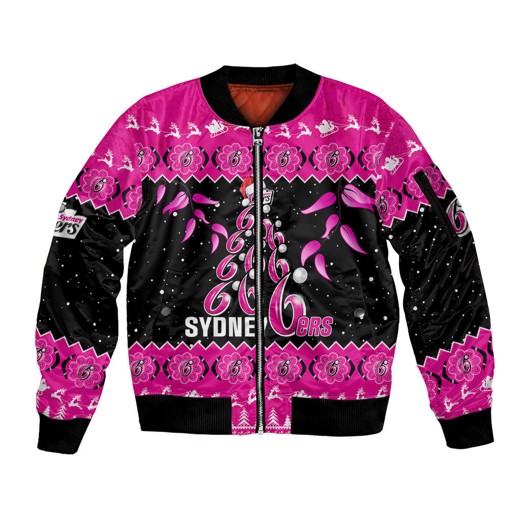 sydney-sixers-cricket-christmas-sleeve-zip-bomber-jacket-merry-xmas-2023-indigenous-art