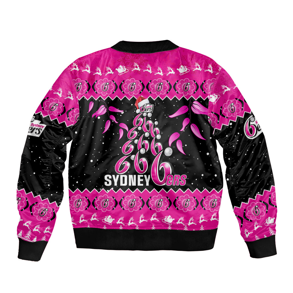 sydney-sixers-cricket-christmas-sleeve-zip-bomber-jacket-merry-xmas-2023-indigenous-art