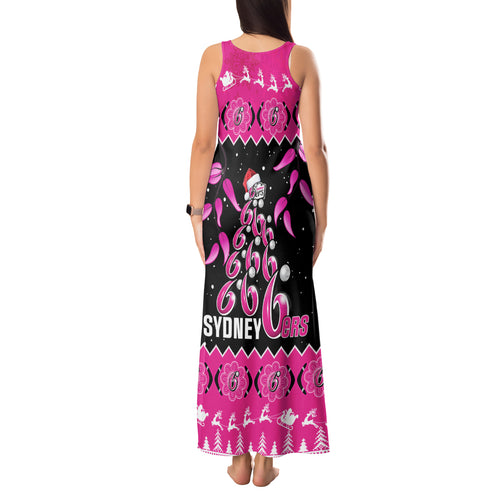 sydney-sixers-cricket-christmas-tank-maxi-dress-merry-xmas-2023-indigenous-art