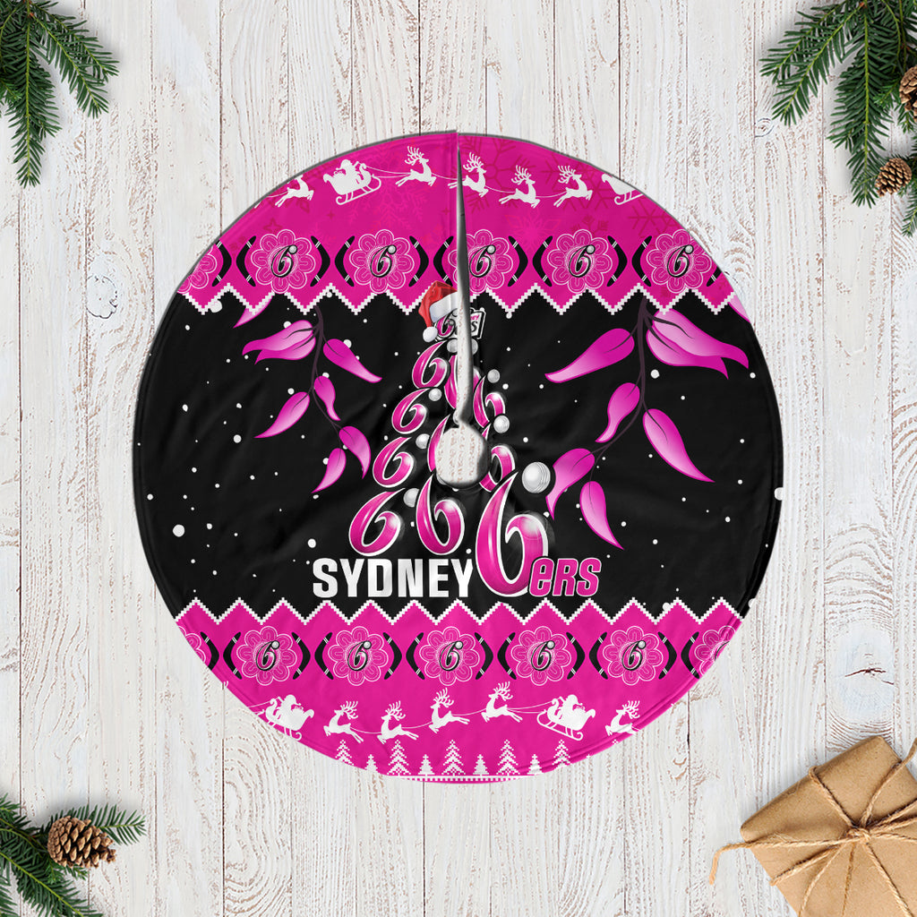 sydney-sixers-cricket-christmas-tree-skirt-merry-xmas-2023-indigenous-art