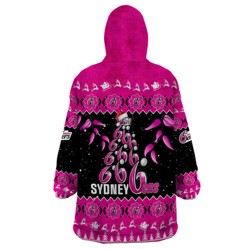 sydney-sixers-cricket-christmas-wearable-blanket-hoodie-merry-xmas-2023-indigenous-art