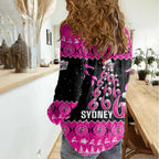 sydney-sixers-cricket-christmas-women-casual-shirt-merry-xmas-2023-indigenous-art