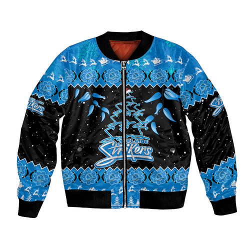 adelaide-strikers-cricket-christmas-bomber-jacket-merry-xmas-2023-indigenous-art