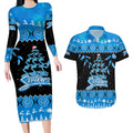 adelaide-strikers-cricket-christmas-couples-matching-long-sleeve-bodycon-dress-and-hawaiian-shirt-merry-xmas-2023-indigenous-art