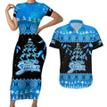 adelaide-strikers-cricket-christmas-couples-matching-short-sleeve-bodycon-dress-and-hawaiian-shirt-merry-xmas-2023-indigenous-art