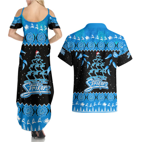 adelaide-strikers-cricket-christmas-couples-matching-summer-maxi-dress-and-hawaiian-shirt-merry-xmas-2023-indigenous-art