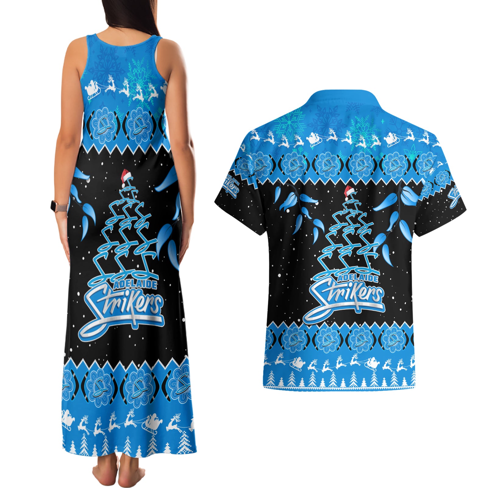 adelaide-strikers-cricket-christmas-couples-matching-tank-maxi-dress-and-hawaiian-shirt-merry-xmas-2023-indigenous-art