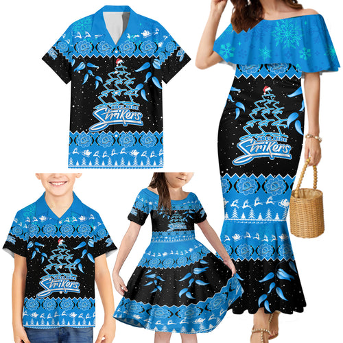 adelaide-strikers-cricket-christmas-family-matching-mermaid-dress-and-hawaiian-shirt-merry-xmas-2023-indigenous-art