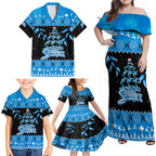 adelaide-strikers-cricket-christmas-family-matching-off-shoulder-maxi-dress-and-hawaiian-shirt-merry-xmas-2023-indigenous-art