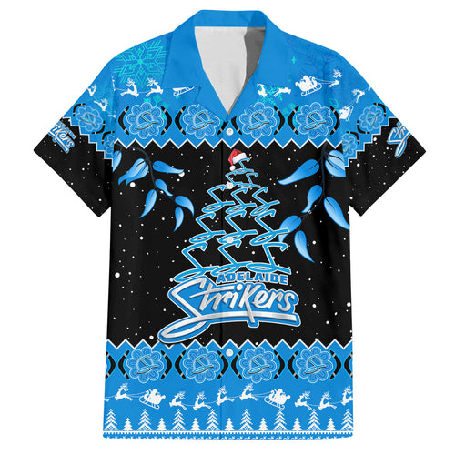 adelaide-strikers-cricket-christmas-family-matching-off-shoulder-maxi-dress-and-hawaiian-shirt-merry-xmas-2023-indigenous-art