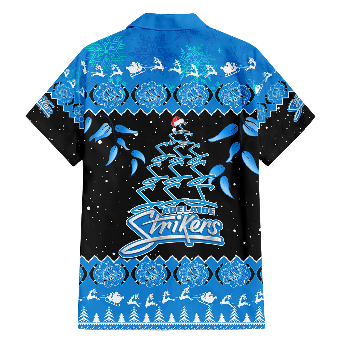adelaide-strikers-cricket-christmas-family-matching-off-shoulder-maxi-dress-and-hawaiian-shirt-merry-xmas-2023-indigenous-art