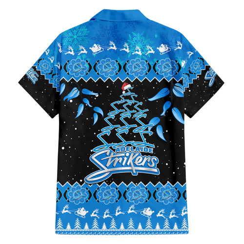 adelaide-strikers-cricket-christmas-family-matching-off-shoulder-maxi-dress-and-hawaiian-shirt-merry-xmas-2023-indigenous-art