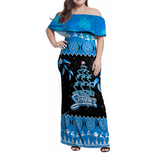 adelaide-strikers-cricket-christmas-family-matching-off-shoulder-maxi-dress-and-hawaiian-shirt-merry-xmas-2023-indigenous-art