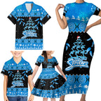 adelaide-strikers-cricket-christmas-family-matching-short-sleeve-bodycon-dress-and-hawaiian-shirt-merry-xmas-2023-indigenous-art
