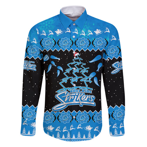 adelaide-strikers-cricket-christmas-family-matching-short-sleeve-bodycon-dress-and-hawaiian-shirt-merry-xmas-2023-indigenous-art