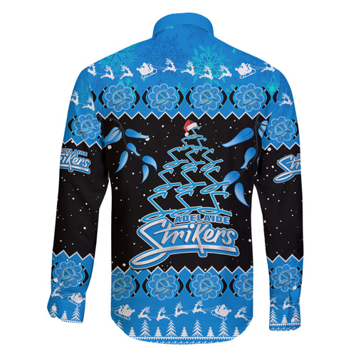 adelaide-strikers-cricket-christmas-family-matching-short-sleeve-bodycon-dress-and-hawaiian-shirt-merry-xmas-2023-indigenous-art