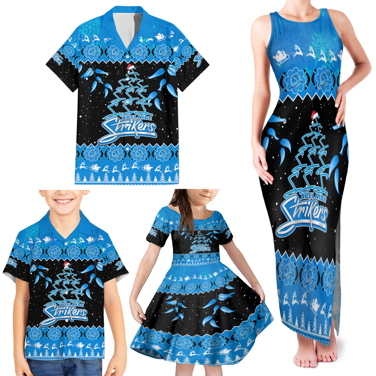 adelaide-strikers-cricket-christmas-family-matching-tank-maxi-dress-and-hawaiian-shirt-merry-xmas-2023-indigenous-art