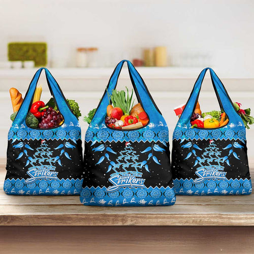 Adelaide Strikers Cricket Christmas Grocery Bag Merry Xmas Indigenous Art