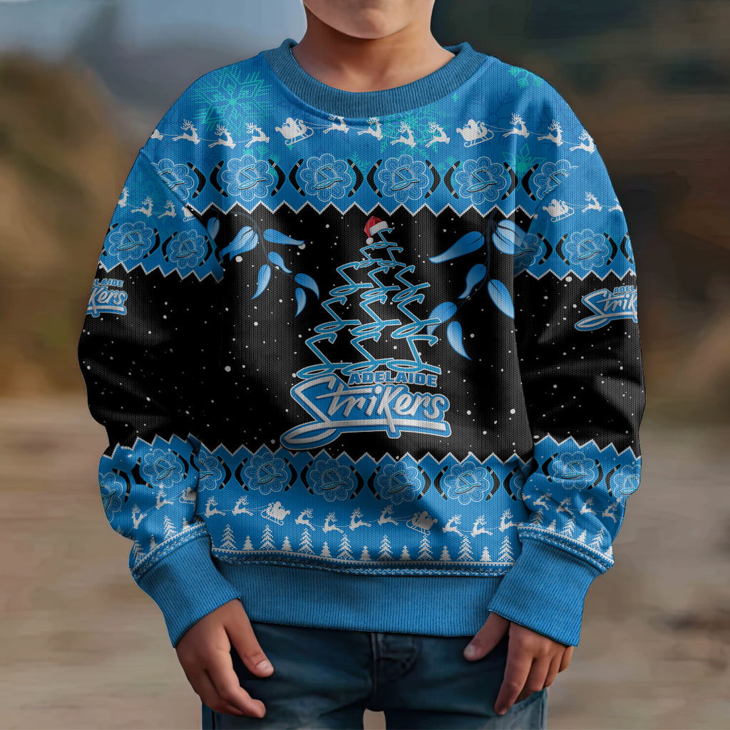 adelaide-strikers-cricket-christmas-kid-ugly-christmas-sweater-merry-xmas-2023-indigenous-art