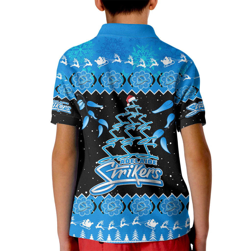 adelaide-strikers-cricket-christmas-kid-polo-shirt-merry-xmas-2023-indigenous-art