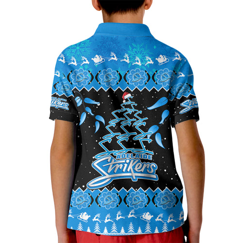 adelaide-strikers-cricket-christmas-kid-polo-shirt-merry-xmas-2023-indigenous-art