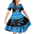 adelaide-strikers-cricket-christmas-kid-short-sleeve-dress-merry-xmas-2023-indigenous-art